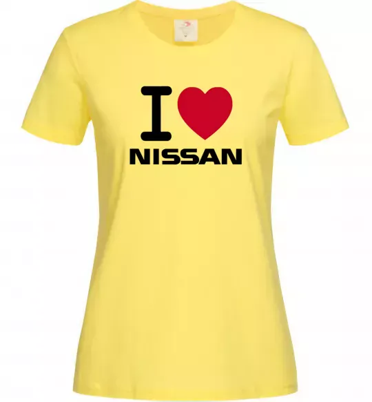 Жіноча футболка I Love Nissan Лимонний фото