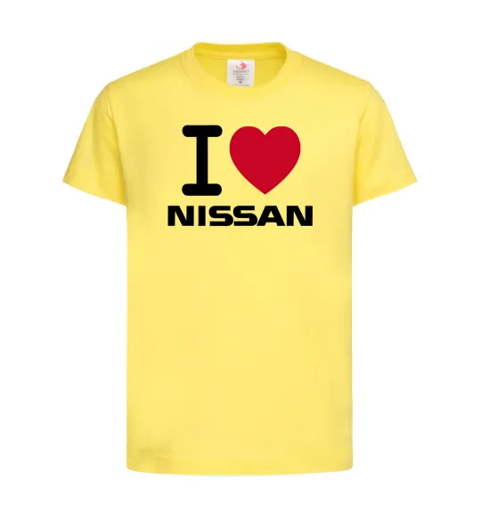 Детская футболка I Love Nissan Лимонный фото