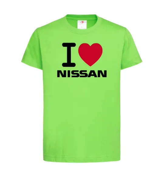 Детская футболка I Love Nissan Лаймовый фото