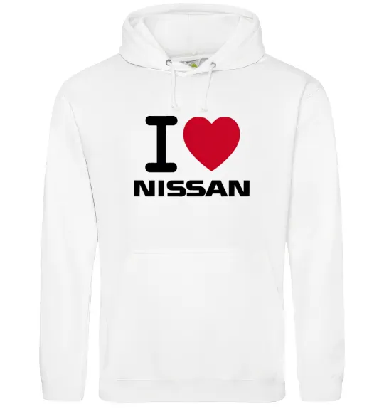 Женская толстовка (худи) I Love Nissan Белый фото