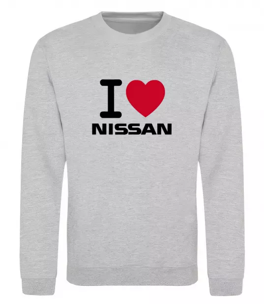 Світшот I Love Nissan Сірий меланж фото