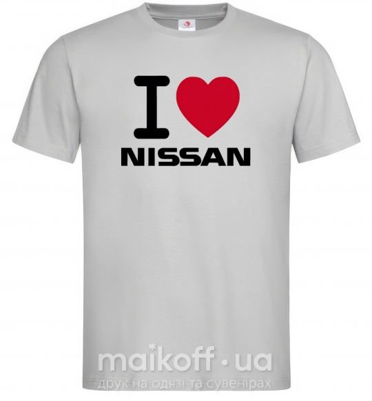 Мужская футболка I Love Nissan Серый фото