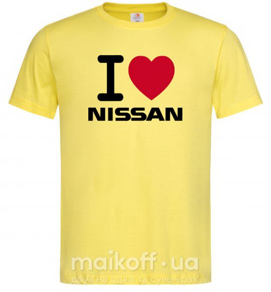 Мужская футболка I Love Nissan Лимонный фото