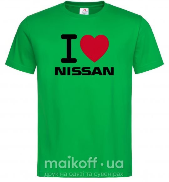 Мужская футболка I Love Nissan Зеленый фото