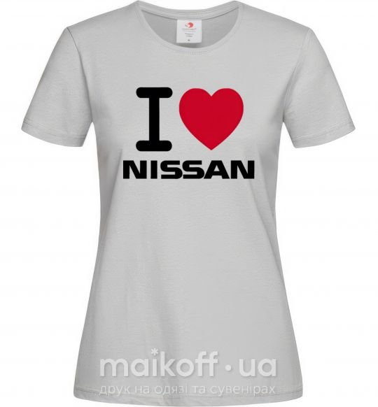 Жіноча футболка I Love Nissan Сірий фото