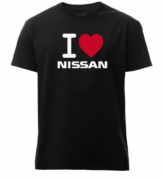 Чоловіча преміум футболка I Love Nissan Чорний фото