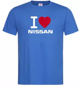 Мужская футболка I Love Nissan Ярко-синий фото