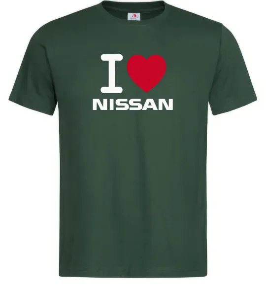 Мужская футболка I Love Nissan Темно-зеленый фото