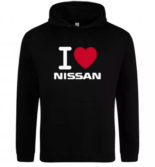 Чоловіча толстовка (худі) I Love Nissan Чорний фото