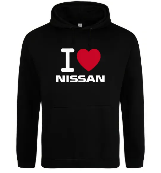 Женская толстовка (худи) I Love Nissan Черный фото
