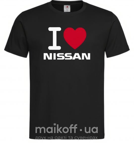 Мужская футболка I Love Nissan Черный фото