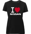 Женская премиум футболка I Love Nissan Черный фото