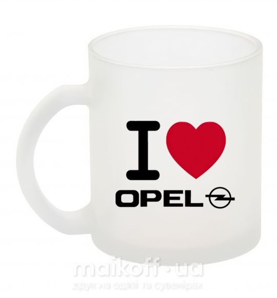 Чашка стеклянная I Love Opel Фроузен фото