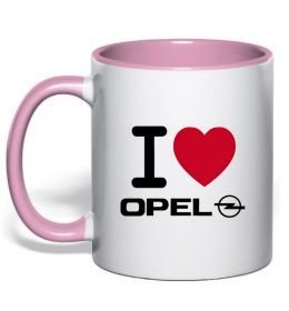 Чашка с цветной ручкой I Love Opel