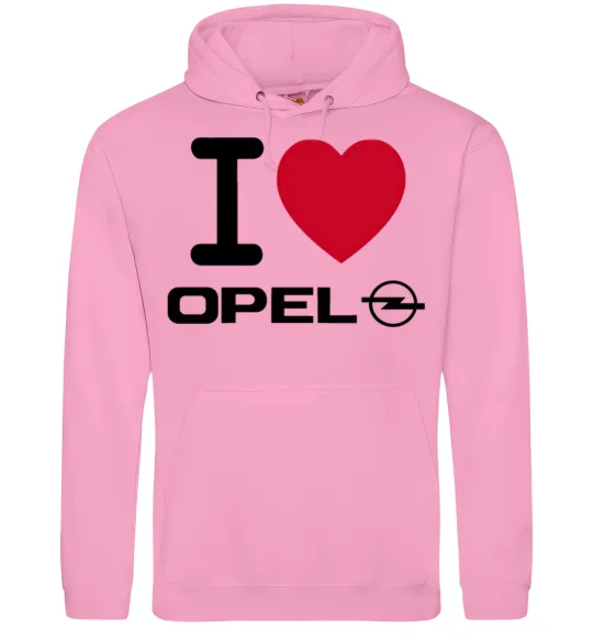 Чоловіча толстовка (худі) I Love Opel Рожевий фото