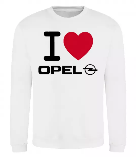 Свитшот I Love Opel Белый фото