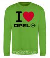 Свитшот I Love Opel Лаймовый фото