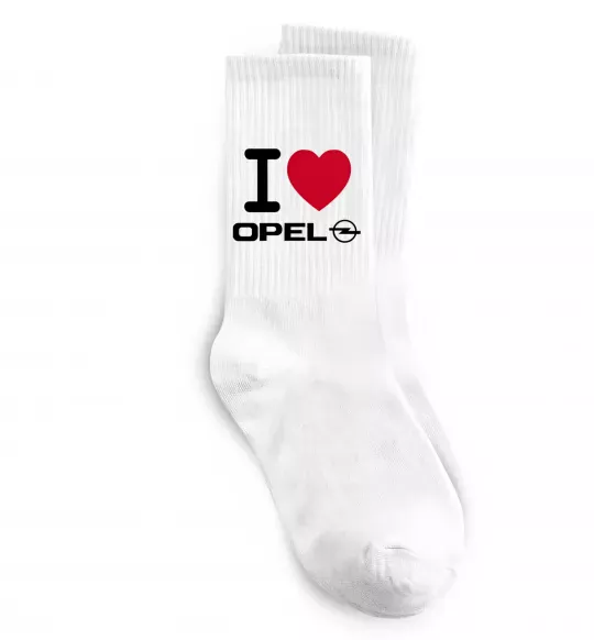 Шкарпетки I Love Opel Білий фото