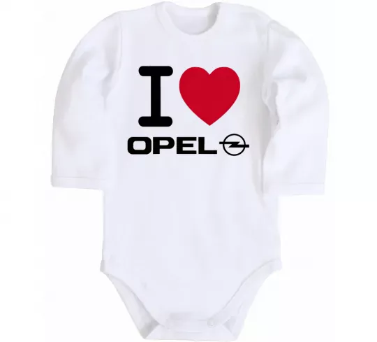 Детский боди I Love Opel Белый фото
