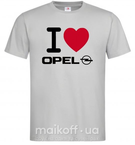 Чоловіча футболка I Love Opel Сірий фото
