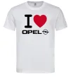 Чоловіча футболка I Love Opel Білий фото