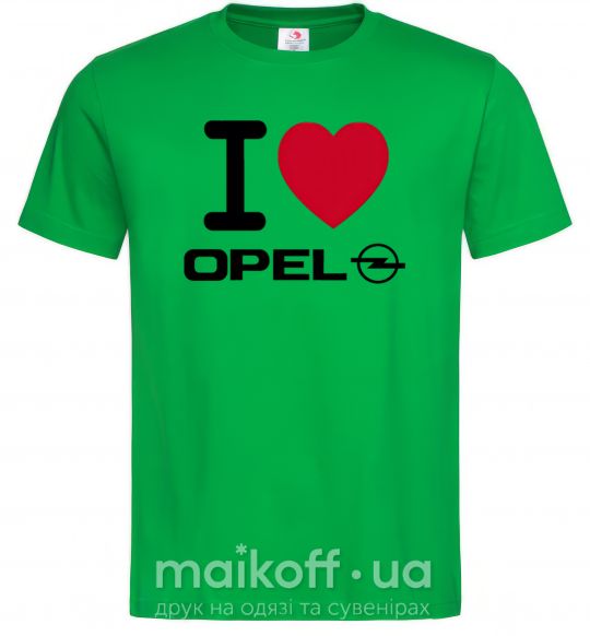 Чоловіча футболка I Love Opel Зелений фото
