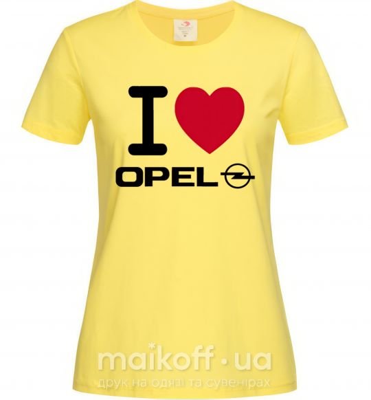 Жіноча футболка I Love Opel Лимонний фото