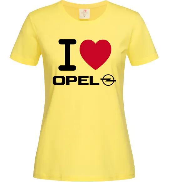 Жіноча футболка I Love Opel Лимонний фото