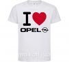 Дитяча футболка I Love Opel Білий фото