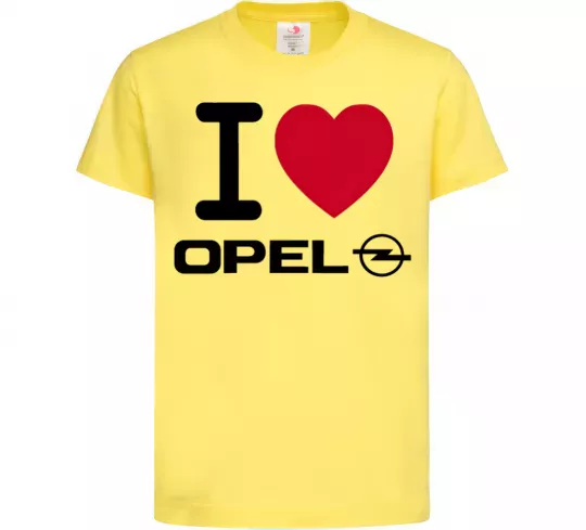 Детская футболка I Love Opel Лимонный фото