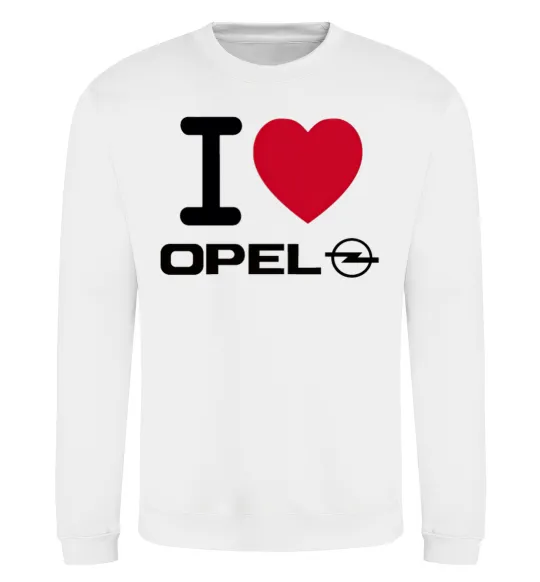 Світшот I Love Opel Білий фото