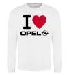 Світшот I Love Opel Білий фото