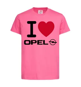 Дитяча футболка I Love Opel Яскраво-рожевий фото
