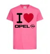 Детская футболка I Love Opel Ярко-розовый фото