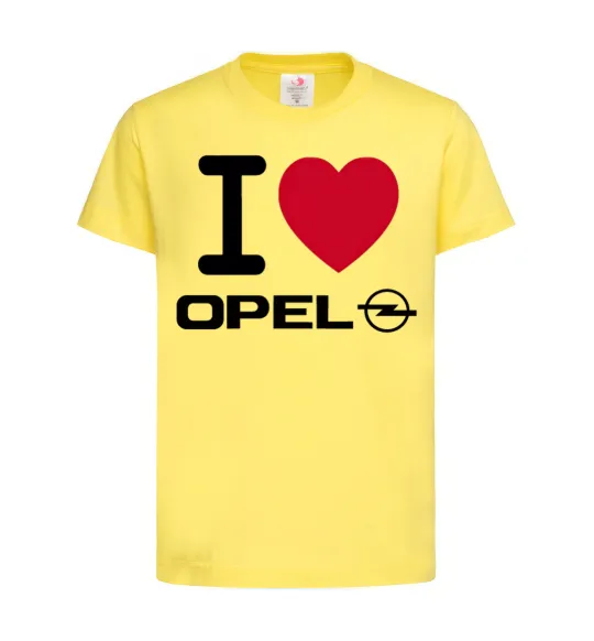 Детская футболка I Love Opel Лимонный фото