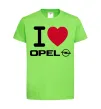 Детская футболка I Love Opel Лаймовый фото