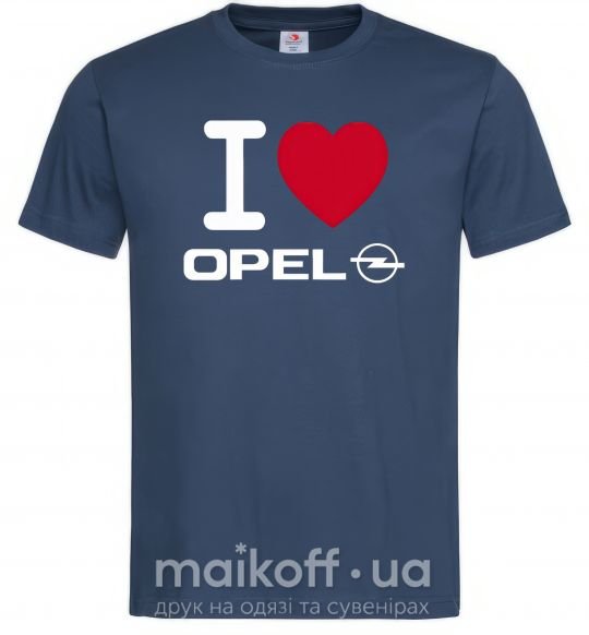 Мужская футболка I Love Opel Темно-синий фото