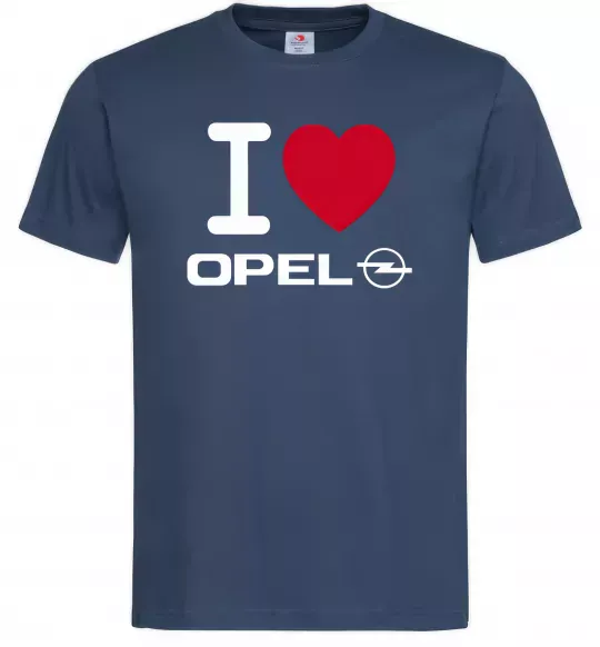 Чоловіча футболка I Love Opel Темно-синій фото