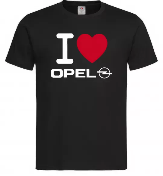 Чоловіча футболка I Love Opel Чорний фото