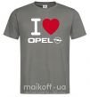 Чоловіча футболка I Love Opel Графіт фото