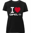 Жіноча преміум футболка I Love Opel Чорний фото