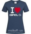 Женская футболка I Love Opel Темно-синий фото