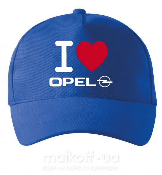 Кепка I Love Opel Ярко-синий фото
