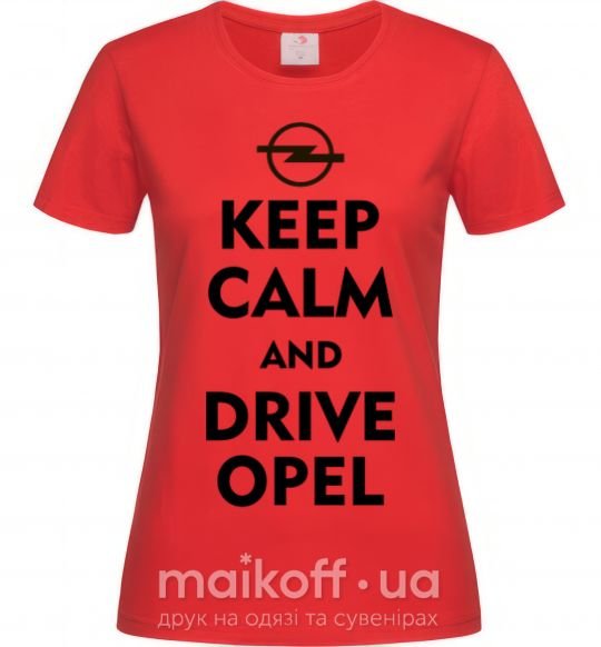 Женская футболка Drive Opel Красный фото