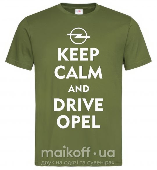 Чоловіча футболка Drive Opel Оливковий фото