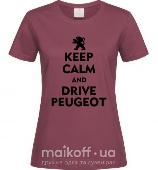 Жіноча футболка Drive Peugeot Бордовий фото