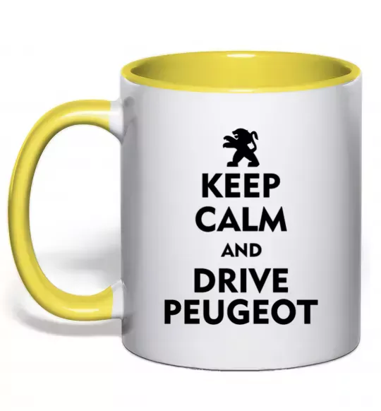 Чашка з кольоровою ручкою Drive Peugeot Сонячно жовтий фото