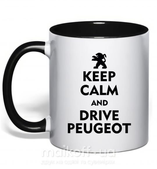 Чашка з кольоровою ручкою Drive Peugeot Чорний фото