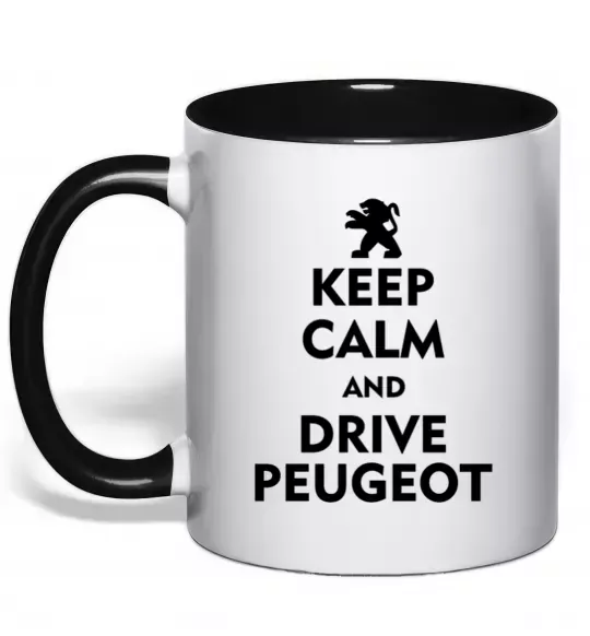 Чашка з кольоровою ручкою Drive Peugeot Чорний фото