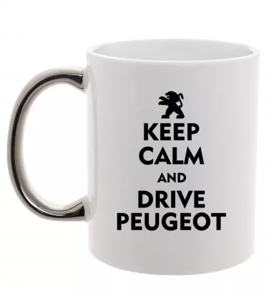 Чашка з кольоровою ручкою Drive Peugeot Срібло фото